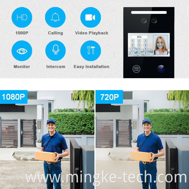 New design video door phone unlock with phone home building aparrtment smart wifi ip video intercom system